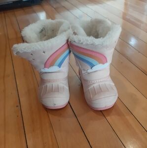 Cat & Jack Pink and Blue Plush Boots